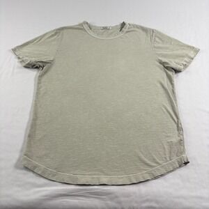 Buck Mason Shirt Mens Medium Gray Crew Neck Stretch Short‎ Sleeve Casual